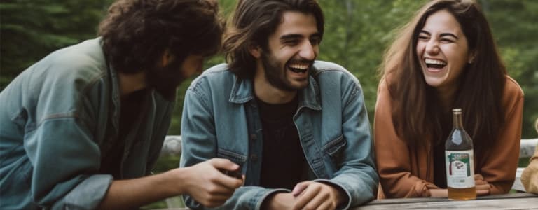 Friends sitting on a bench together on a sunny day